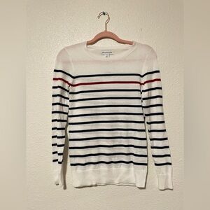 Red, White, & Blue Striped Knit Long Sleeve Top